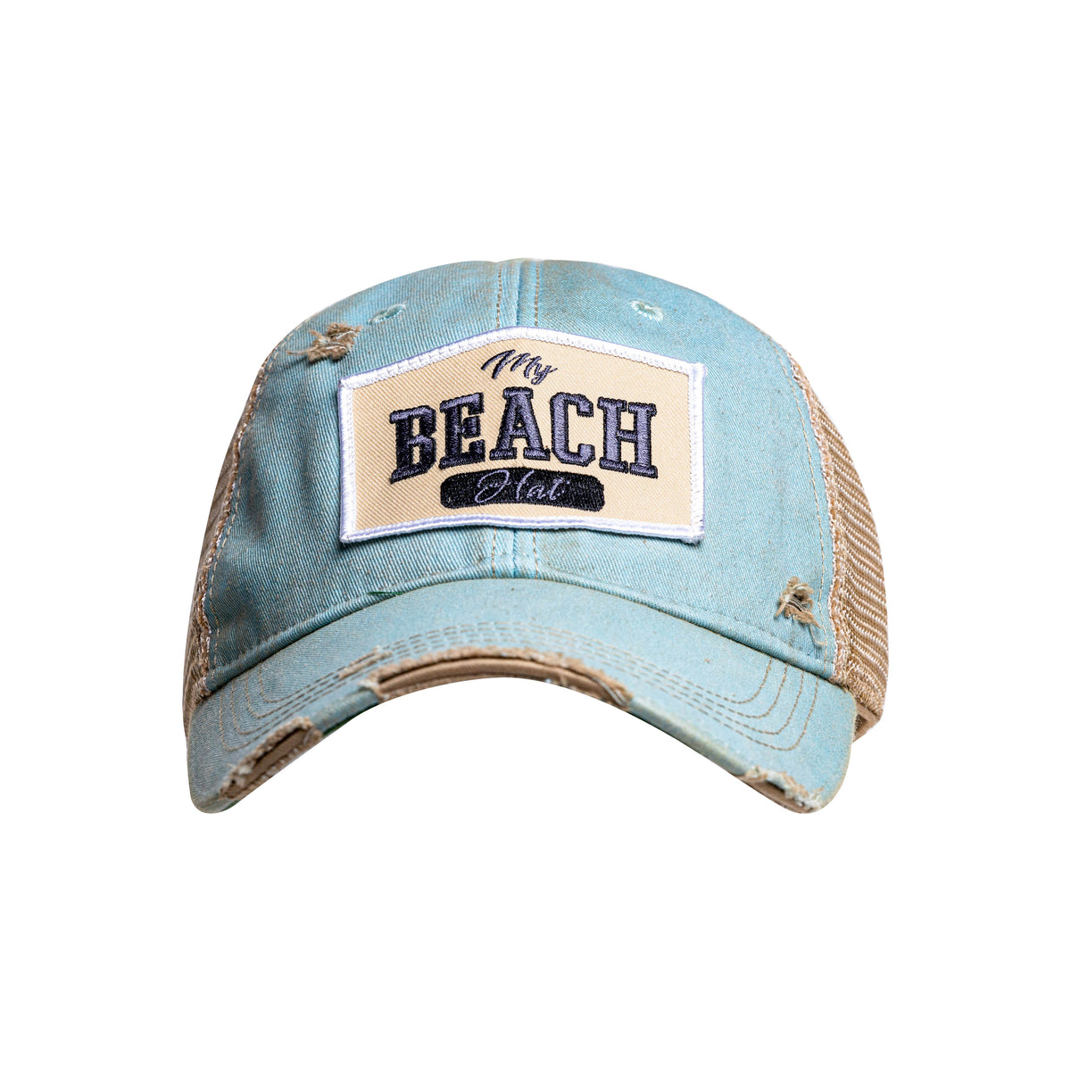 e*e様 b.Eautiful Trucker Hat Beach Blue メ beach-ripped-lightblue-